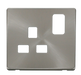 Scolmore SCP435BS - 1 Gang 13A Switched Socket Cover Plate - Brushed Stainless Definity Scolmore - Sparks Warehouse