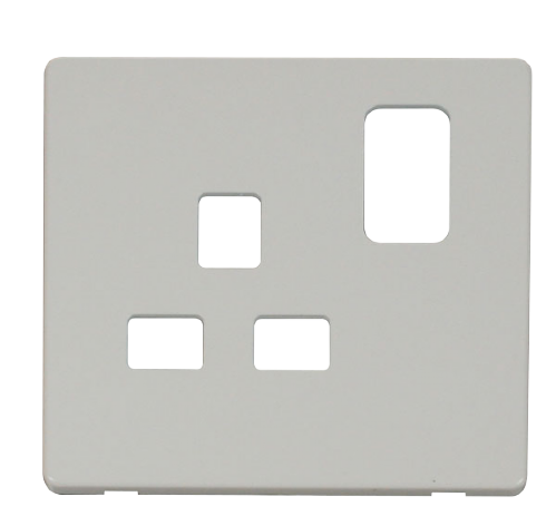 Scolmore SCP435PW - 1 Gang 13A Switched Socket Cover Plate - White Definity Scolmore - Sparks Warehouse