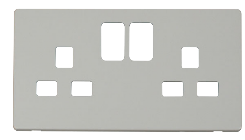 Scolmore SCP436PW - 2 Gang 13A Switched Socket Cover Plate - White Definity Scolmore - Sparks Warehouse