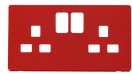 Scolmore SCP436RD - 2 Gang 13A Switched Socket Cover Plate - Red Definity Scolmore - Sparks Warehouse