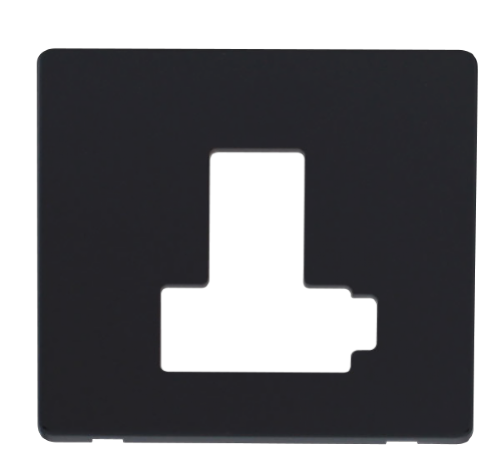 Scolmore SCP451BK - Switched Connection Unit (Lockable) Cover Plate - Black Definity Scolmore - Sparks Warehouse