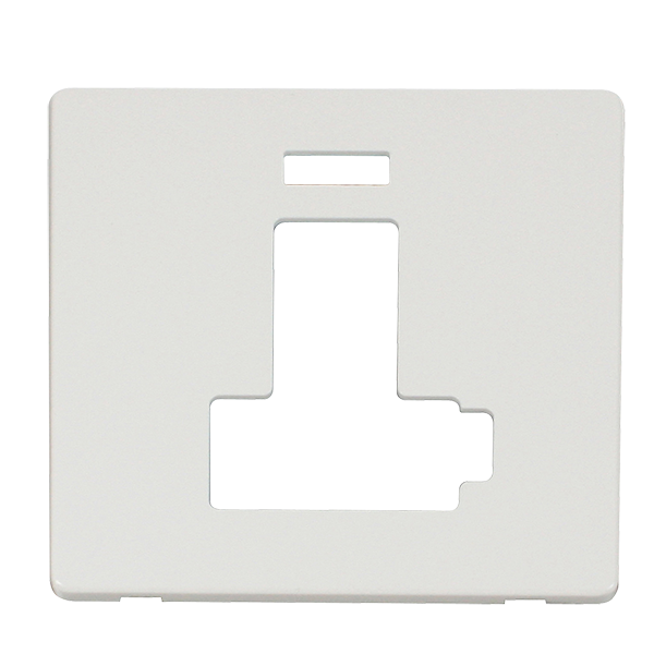 Scolmore SCP452MW - Switched Conn. Unit With Neon (Lockable) Cover Plate - Metal White Definity Scolmore - Sparks Warehouse