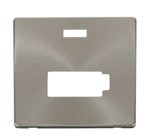 Scolmore SCP453BS - Connection Unit With Neon (Lockable) Cover Plate - Brushed Stainless Definity Scolmore - Sparks Warehouse