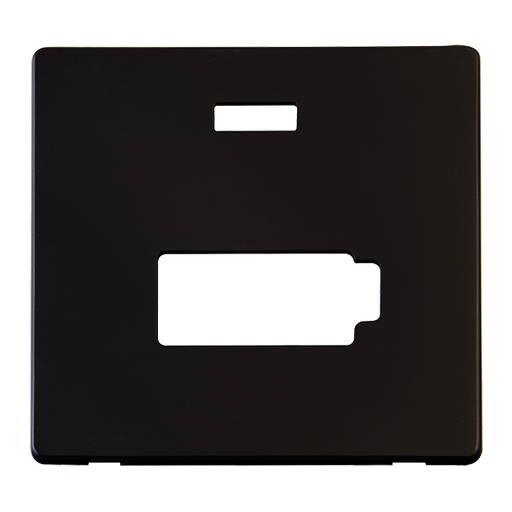 Scolmore SCP453MB - Connection Unit With Neon (Lockable) Cover Plate - Matt Black Definity Scolmore - Sparks Warehouse