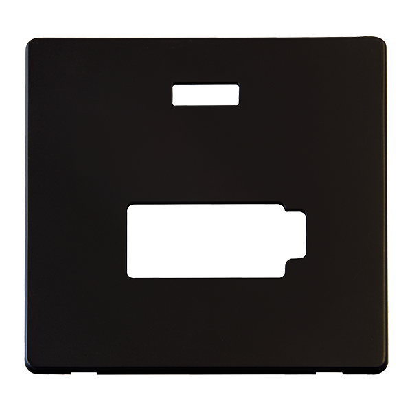 Scolmore SCP453MB - Connection Unit With Neon (Lockable) Cover Plate - Matt Black Definity Scolmore - Sparks Warehouse