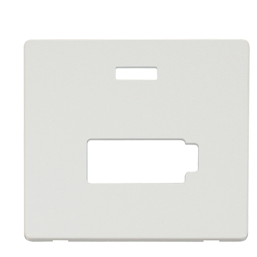 Scolmore SCP453MW - Connection Unit With Neon (Lockable) Cover Plate - Metal White Definity Scolmore - Sparks Warehouse