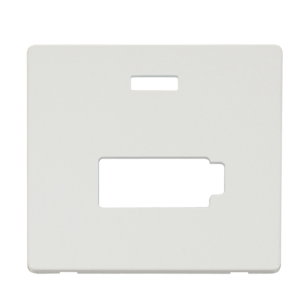 Scolmore SCP453MW - Connection Unit With Neon (Lockable) Cover Plate - Metal White Definity Scolmore - Sparks Warehouse
