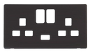 Scolmore SCP470BK - 13A 2G Switched Socket With 2.1A USB Charger Cover Plate - Black Definity Scolmore - Sparks Warehouse