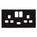 Scolmore SCP470MB - 13A 2G Switched Socket With 2.1A USB Charger Cover Plate - Matt Black Definity Scolmore - Sparks Warehouse