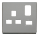 Scolmore SCP471CH - 13A 1G Switched Socket With 2.1A USB Charger Cover Plate - Chrome Definity Scolmore - Sparks Warehouse