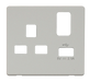Scolmore SCP471PW - 13A 1G Switched Socket With 2.1A USB Charger Cover Plate - White Definity Scolmore - Sparks Warehouse
