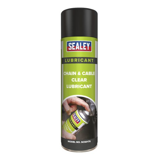 Sealey - SCS017 Chain & Cable Clear Lubricant 500ml Pack of 6 Consumables Sealey - Sparks Warehouse
