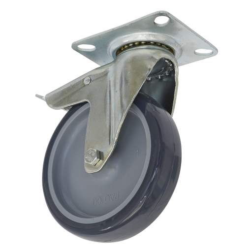 Sealey - SCW2100SPL Castor Wheel Swivel Plate with Total Lock Ø100mm Consumables Sealey - Sparks Warehouse