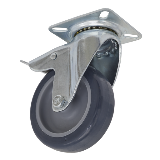 Sealey - SCW275SPL Castor Wheel Swivel Plate with Total Lock Ø75mm Consumables Sealey - Sparks Warehouse