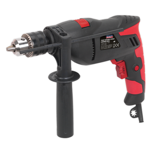 Sealey - SD750 Hammer Drill Ø13mm Variable Speed with Reverse 750W/230V Electric Power Tools Sealey - Sparks Warehouse