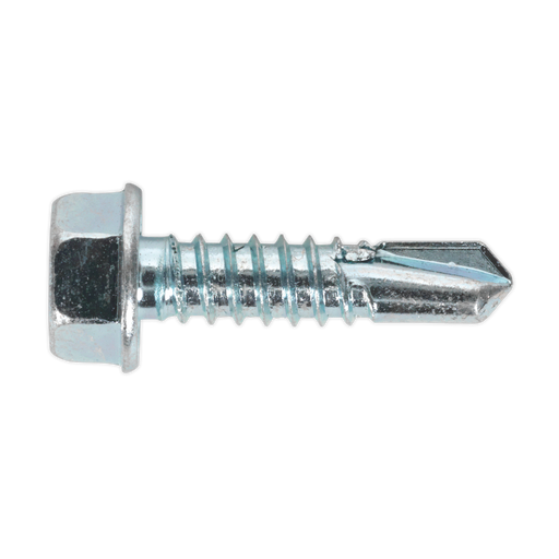 Sealey - SDHX6325 Self Drilling Screw 6.3 x 25mm Hex Head Zinc DIN 7504K Pack of 100 Consumables Sealey - Sparks Warehouse