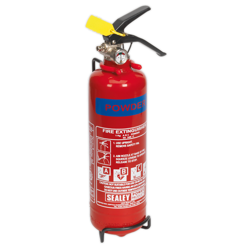 Sealey - SDPE01 Fire Extinguisher 1kg Dry Powder Safety Products Sealey - Sparks Warehouse