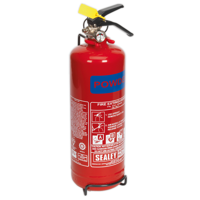 Sealey - SDPE02 Fire Extinguisher 2kg Dry Powder Safety Products Sealey - Sparks Warehouse