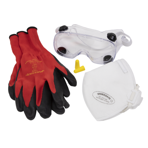 Sealey - SEP1 Flexi Grip Gloves, FFP1 Mask, Goggles & Ear Plugs Safety Products Sealey - Sparks Warehouse
