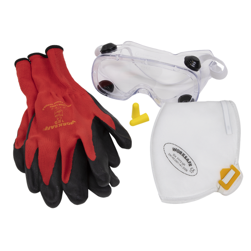 Sealey - SEP3 Flexi Grip Gloves, FFP2 Mask, Goggles & Ear Plugs Safety Products Sealey - Sparks Warehouse