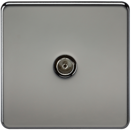Knightsbridge SF0100BN Screwless 1G TV Outlet (NON-ISOLATED) - Black Nickel KB Knightsbridge - Sparks Warehouse