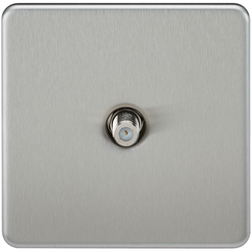 Knightsbridge SF0150BC Screwless 1G SAT TV Outlet (NON-ISOLATED) - Brushed Chrome KB Knightsbridge - Sparks Warehouse