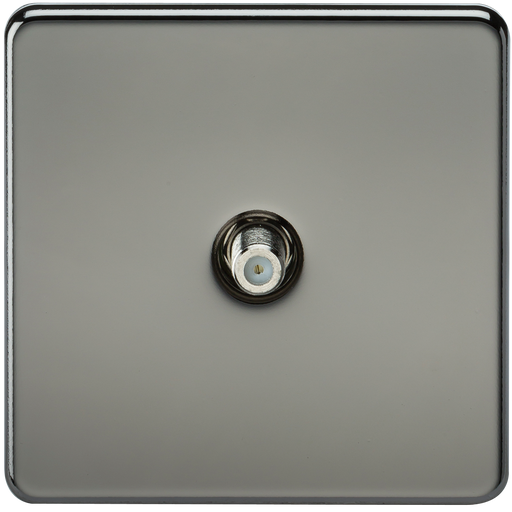 Knightsbridge SF0150BN Screwless 1G SAT TV Outlet (NON-ISOLATED) - Black Nickel KB Knightsbridge - Sparks Warehouse