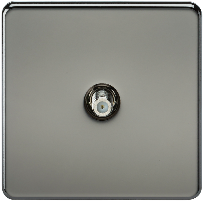 Knightsbridge SF0150BN Screwless 1G SAT TV Outlet (NON-ISOLATED) - Black Nickel KB Knightsbridge - Sparks Warehouse