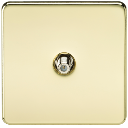 Knightsbridge SF0150PB Screwless 1G SAT TV Outlet (NON-ISOLATED) - Polished Brass KB Knightsbridge - Sparks Warehouse