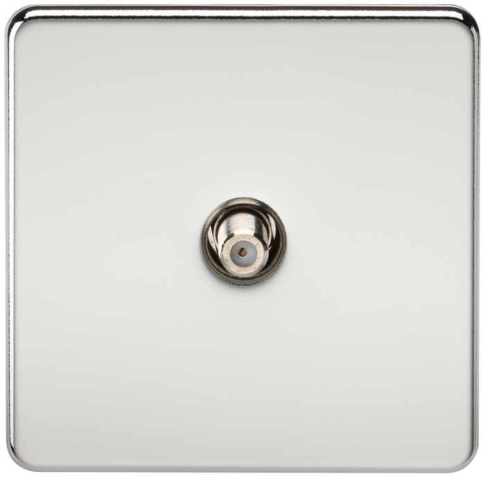 Knightsbridge SF0150PC Screwless 1G SAT TV Outlet (NON-ISOLATED) - Polished Chrome KB Knightsbridge - Sparks Warehouse