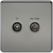 Knightsbridge SF0160BN Screwless SCREENED DIPLEX Outlet (TV & FM DAB) - Black Nickel KB Knightsbridge - Sparks Warehouse