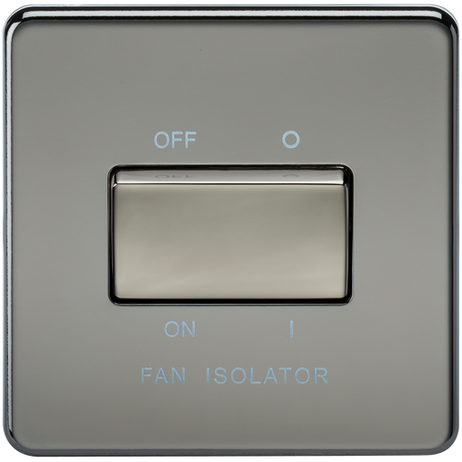 Knightsbridge SF1100BN Screwless 10A 3 POLE Fan Isolator Switch - Black Nickel KB Knightsbridge - Sparks Warehouse