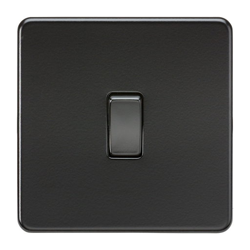 Knightsbridge SF1200MBB Screwless 10A 1G Intermediate Switch - Matt Black Knightsbridge Screwless Flat Plate Matt Black Knightsbridge - Sparks Warehouse