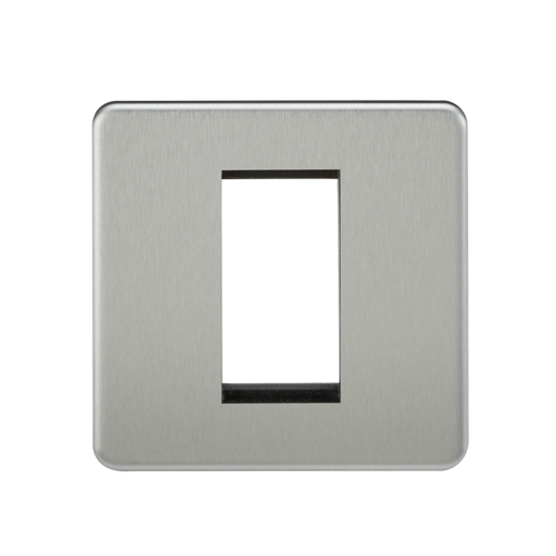 Knightsbridge SF1GBC 1G Modular Face Plate - Brushed Chrome Faceplate Knightsbridge - Sparks Warehouse