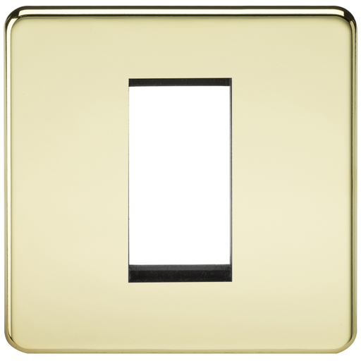 Knightsbridge SF1GPB 1G Modular Face Plate - Polished Brass Faceplate Knightsbridge - Sparks Warehouse