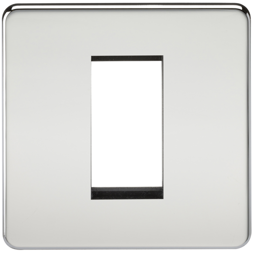 Knightsbridge SF1GPC 1G Modular Face Plate - Polished Chrome Faceplate Knightsbridge - Sparks Warehouse