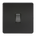 Knightsbridge SF2000MBB Screwless 10A 1G 2 Way Switch - Matt Black Black Rocker Knightsbridge Screwless Flat Plate Matt Black Knightsbridge - Sparks Warehouse