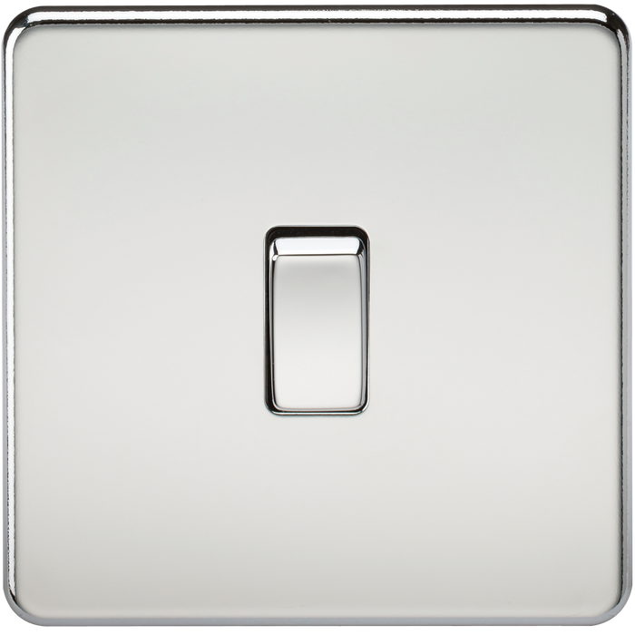 Knightsbridge SF2000PC Screwless 10A 1G 2 WAY Switch - Polished Chrome KB Knightsbridge - Sparks Warehouse