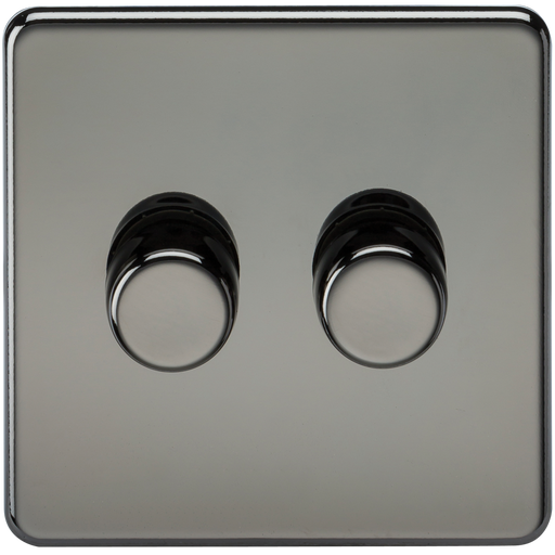 Knightsbridge SF2182BN Screwless 2G 2 Way Dimmer Switch - Black Nickel Light Switches Knightsbridge - Sparks Warehouse