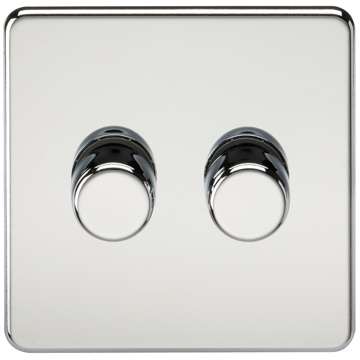 Knightsbridge SF2182PC Screwless 2G 2 Way  Dimmer Switch - Polished Chrome Dimmer Switch Knightsbridge - Sparks Warehouse