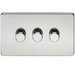 Knightsbridge SF2183PC Screwless 3G 2-way 10-200W (5-150W LED) Trailing edge dimmer - Polished Chrome Light Switches Knightsbridge - Sparks Warehouse