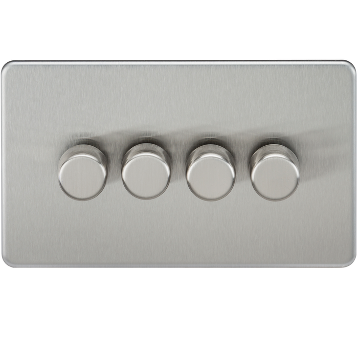Knightsbridge SF2184BC Screwless 4G 2 WAY LED Dimmer Switch - Brushed Chrome Dimmer Switch Knightsbridge - Sparks Warehouse