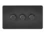 Knightsbridge SF2183MBB Screwless 3G 2-way 10-200W (5-150W LED) Trailing edge dimmer - Matt Black Knightsbridge Screwless Flat Plate Matt Black Knightsbridge - Sparks Warehouse