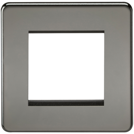 Knightsbridge SF2GBN Screwless 2G Modular Face Plate - Black Nickel Faceplate Knightsbridge - Sparks Warehouse