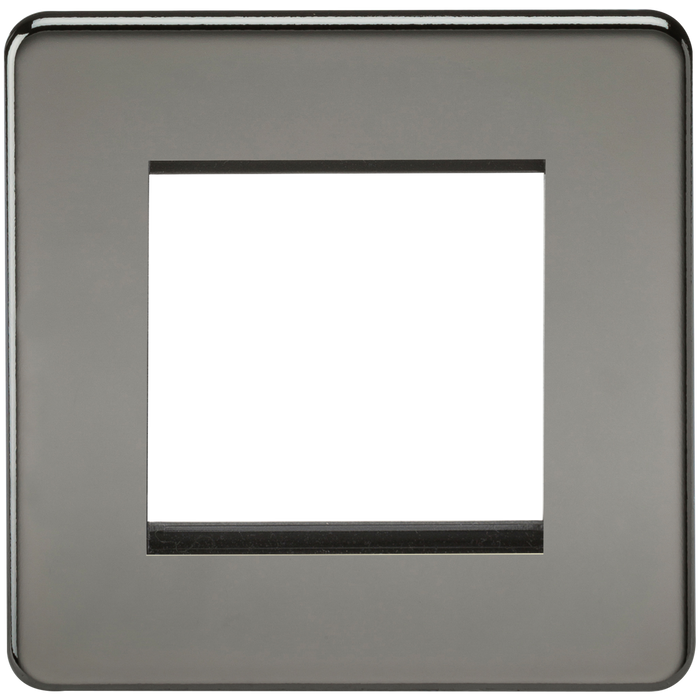 Knightsbridge SF2GBN Screwless 2G Modular Face Plate - Black Nickel Faceplate Knightsbridge - Sparks Warehouse