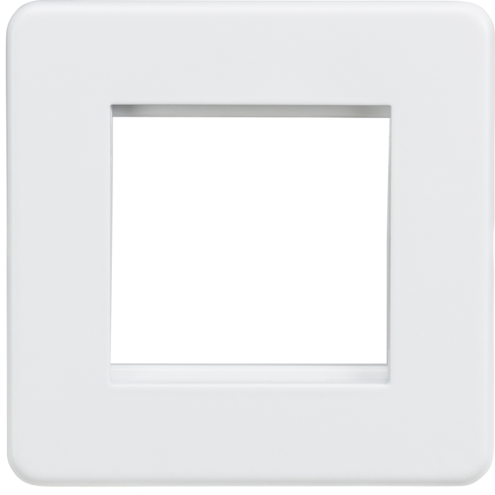 Knightsbridge SF2GMW Screwless 2G Modular Face Plate - Matt White Knightsbridge Screwless Flat Plate Matt White Knightsbridge - Sparks Warehouse
