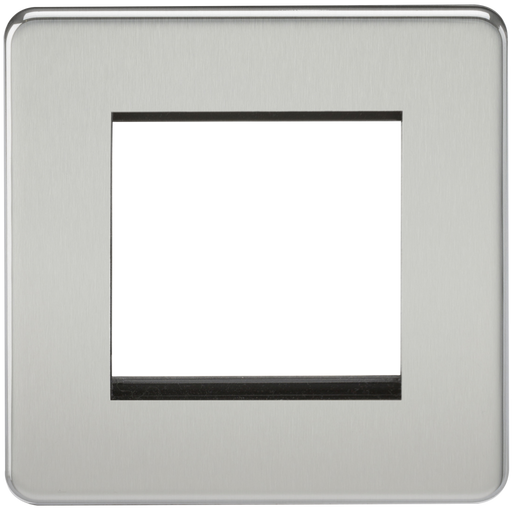 Knightsbridge SF2GPC Screwless 2G Modular Face Plate - Polished Chrome Faceplate Knightsbridge - Sparks Warehouse