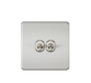Knightsbridge SF2TOGBC 10A 2G 2 Way Toggle Switch - Brushed Chrome Toggle Switch Knightsbridge - Sparks Warehouse