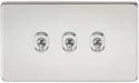 Knightsbridge SF3TOGPC Screwless 10A 3G 2 WAY Toggle Switch - Polished Chrome Switches Knightsbridge - Sparks Warehouse