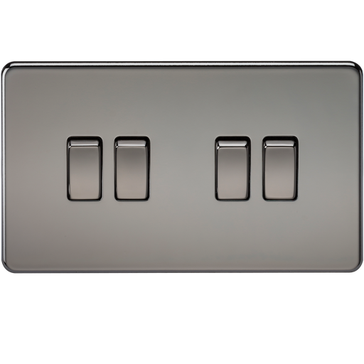 Knightsbridge SF4100BN Screwless 10A 4G 2 WAY Switch - Black Nickel KB Knightsbridge - Sparks Warehouse